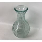 Striated glass vase