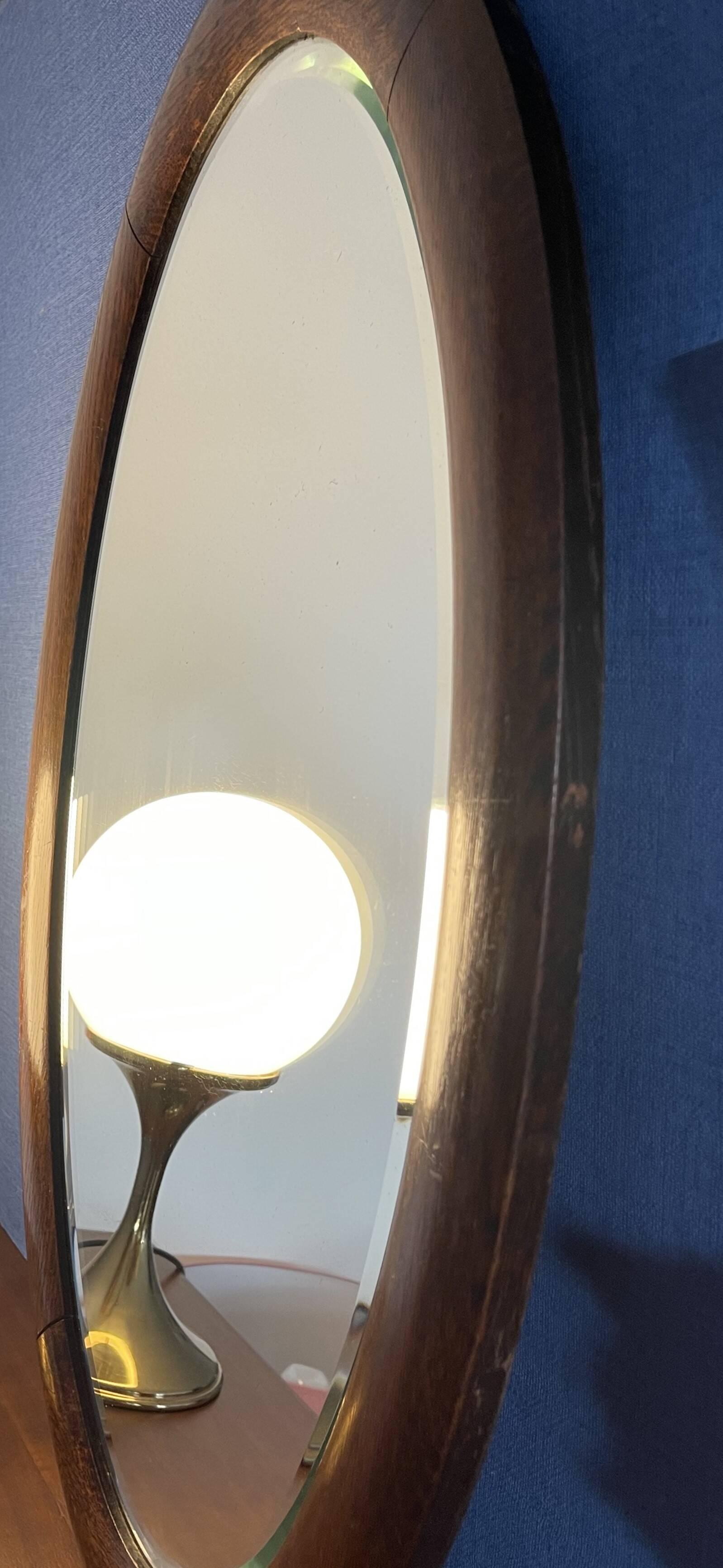 Art Deco beveled walnut mirror