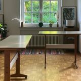 Vintage wood and formica desk/table 1950, set of 2