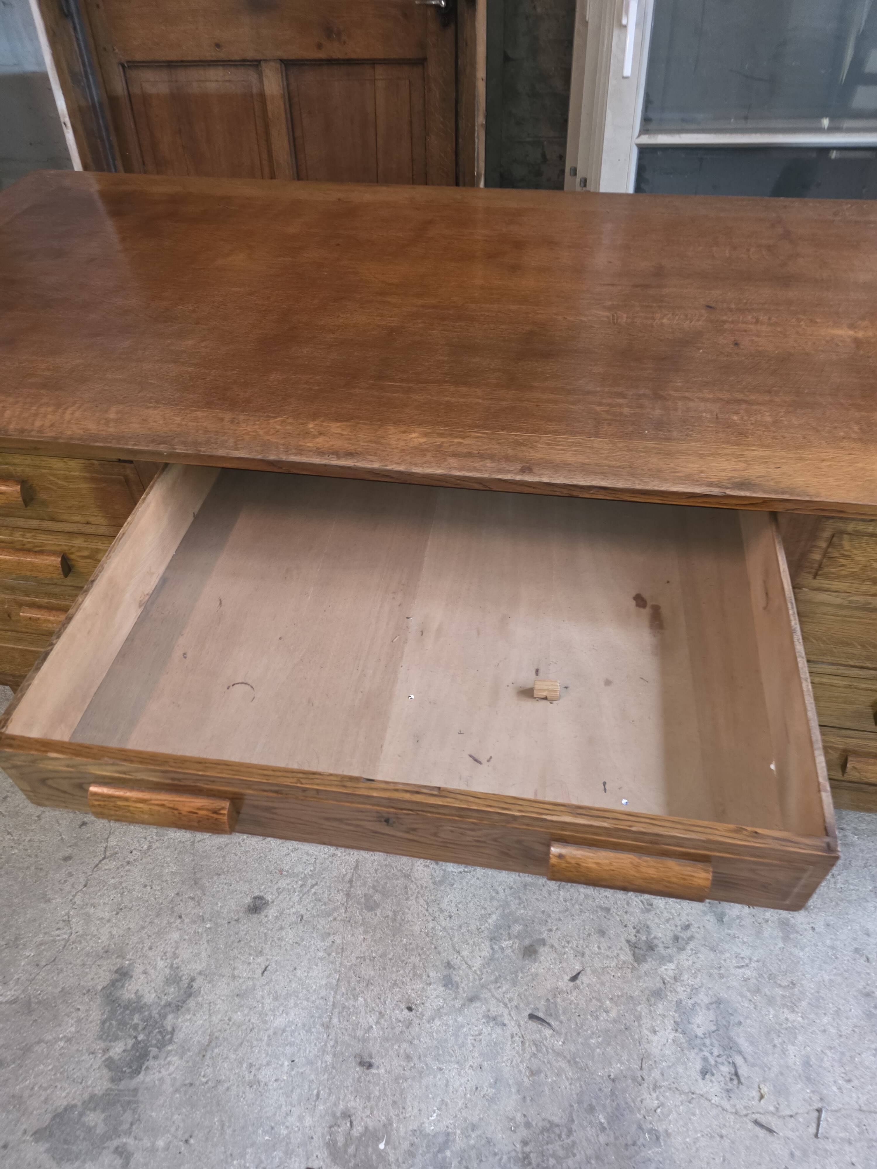 Bureau ministre XXL en chêne , 220 × 95 cm