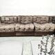 Vintage design modular lounge sofa brown leather