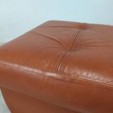 Pouf cuir vintage