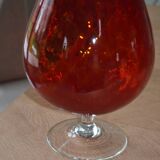 Vintage Italian red vase on foot