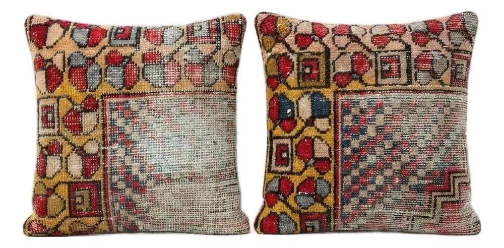 Set of 2 vintage kilim cushion covers 43x46 cm