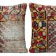 Set of 2 vintage kilim cushion covers 43x46 cm