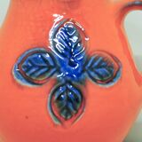 Vintage orange and blue flower west germany jug carstens