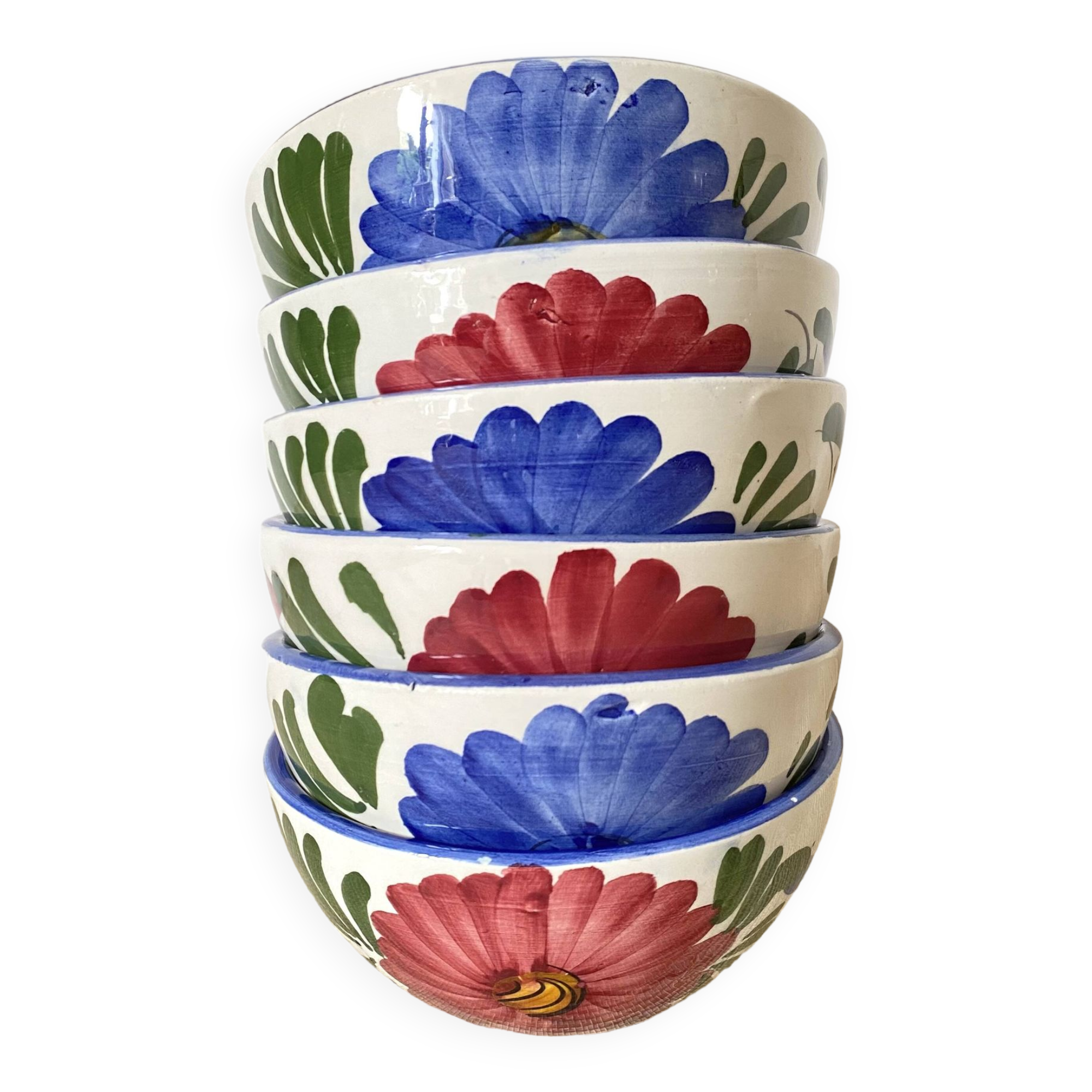Floral ceramic bowls