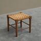 Tabouret scandinave en chêne massif et cordelette de papier 1960