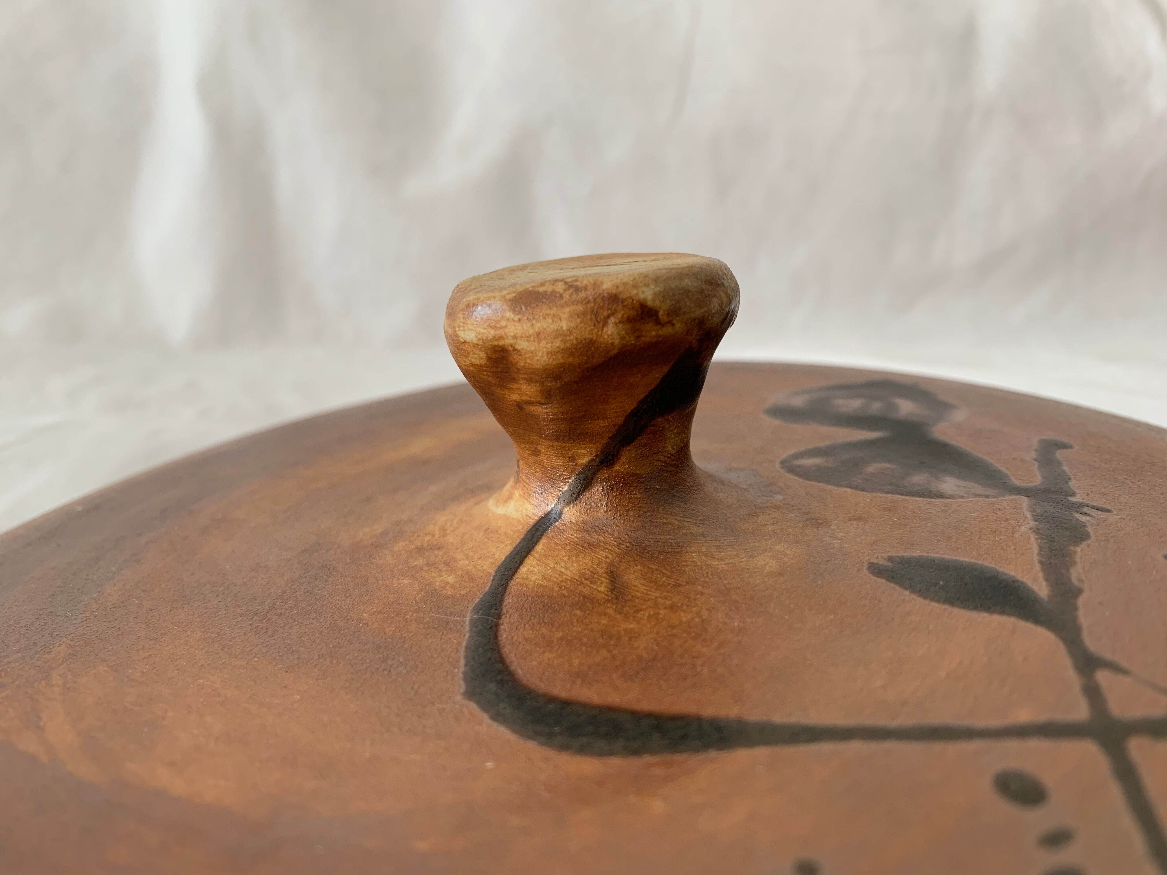 Service dish enamelled sandstone Pottery of the Vallauris Dove