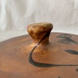 Service dish enamelled sandstone Pottery of the Vallauris Dove