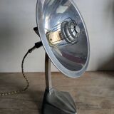 Cobra parabolic lamp with enameled cast iron base, Art Nouveau.