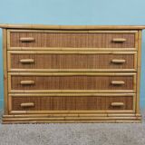 Rattan and bamboo dresser