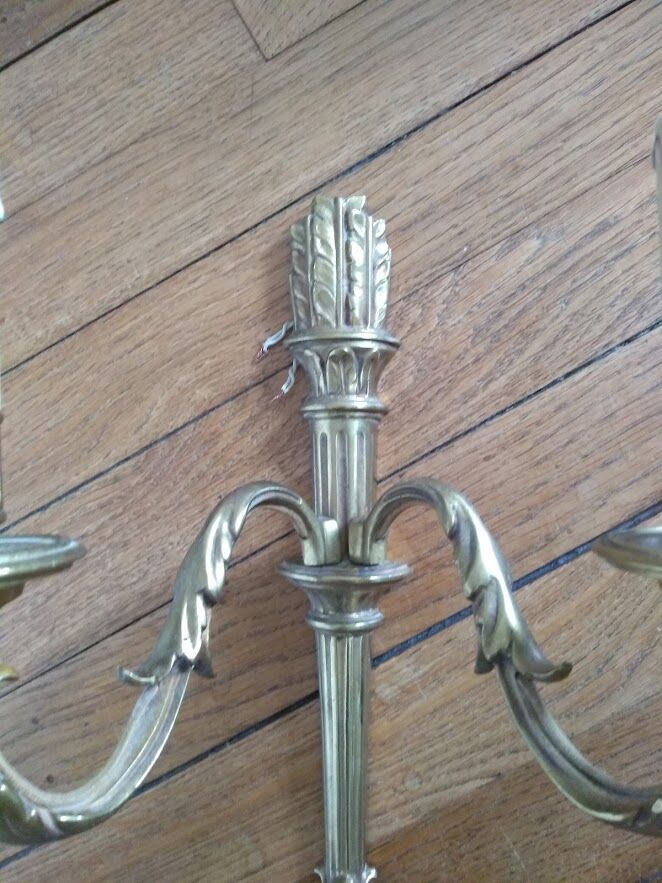 Set of 2 bronze wall lamps