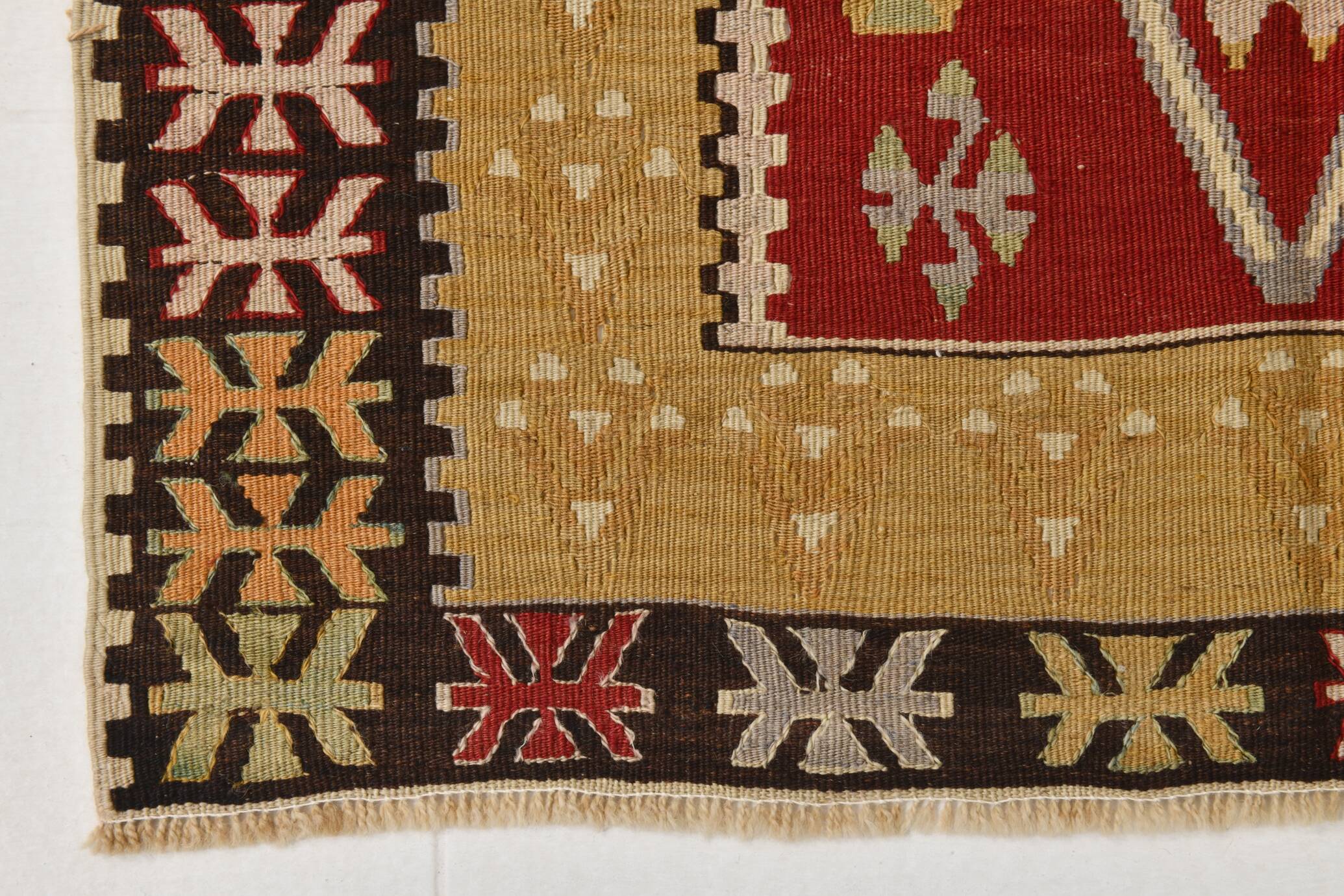 3x5 Small Size Vintage Kilim Area Rug, Ethnic Pattern Kilim, 95x143 cm