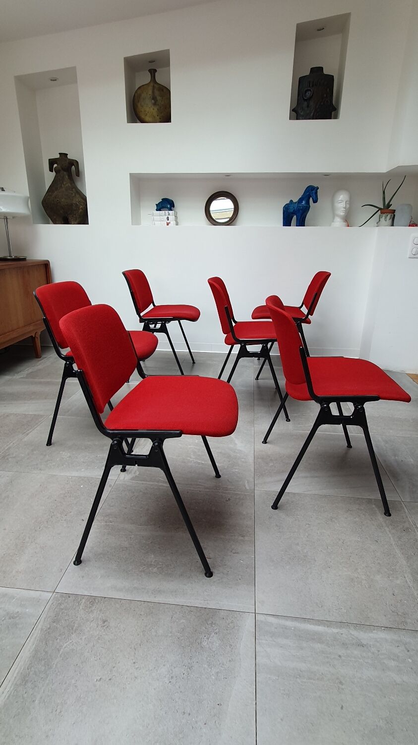 Set of 6 DSC106 chairs by Giancarlo Piretti for Castelli