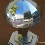 Lampe champignon art déco en laiton nickelé moderniste Morand Paris