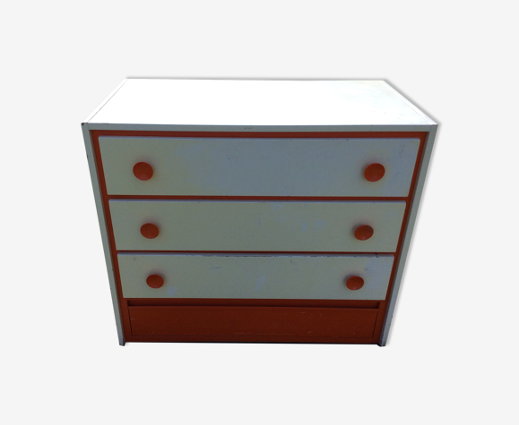 Commode Vintage Laquee Blanc Et Orange Commode De Bebe 1970 Selency Commode Vintage Laquee Blanc Et Orange Commode De Bebe 1970 Selency