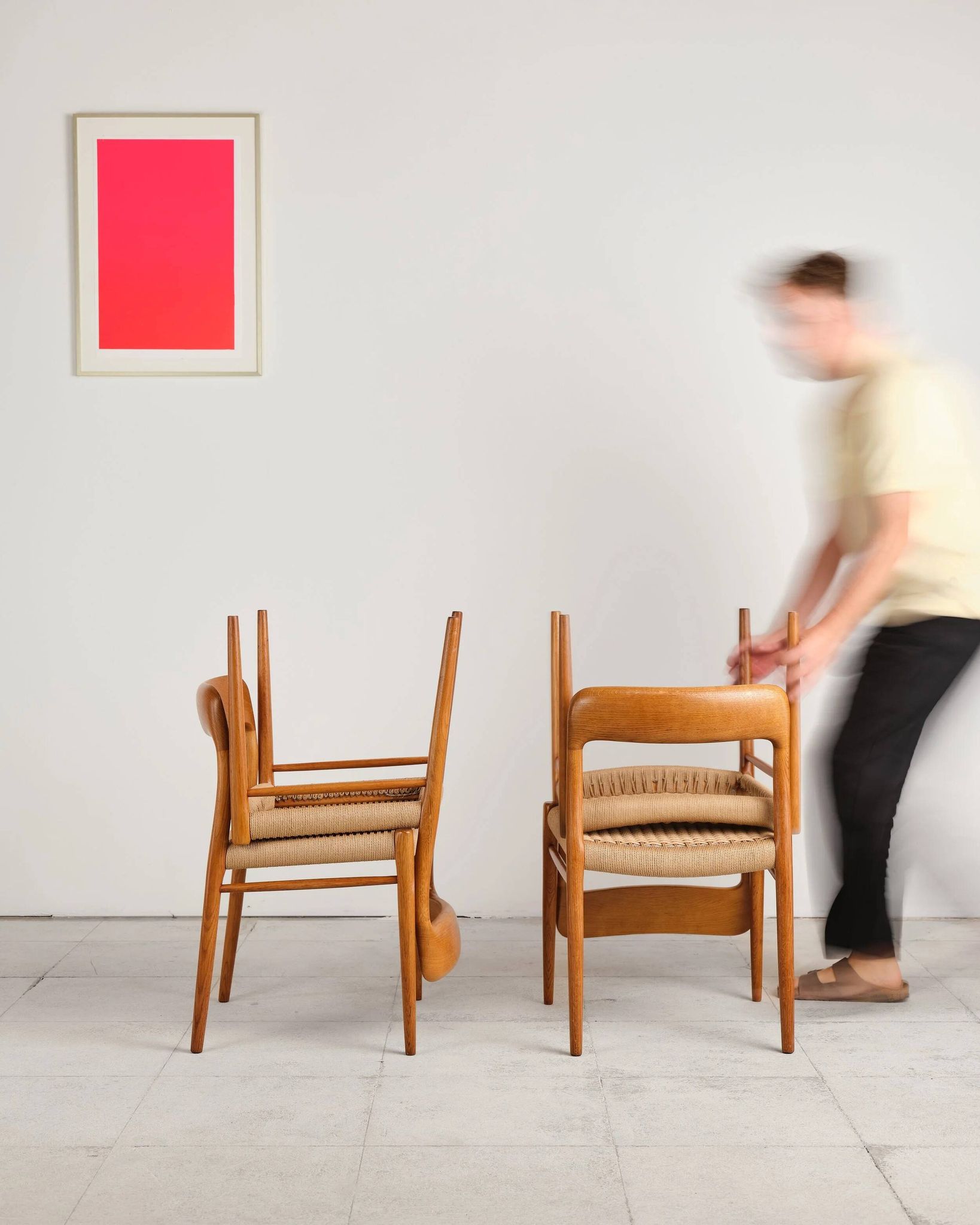 Set of 4 chairs model 75 in oak, Niels O. Møller, Denmark, 1950s