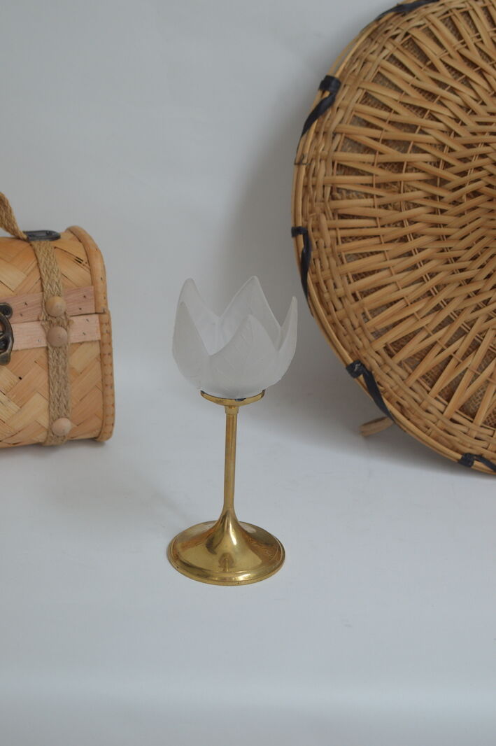 Brass flower candle holder