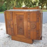 Art deco oak and marble sideboard
