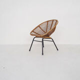 Rohe Noordwolde rattan lounge chair, The Netherlands 1950