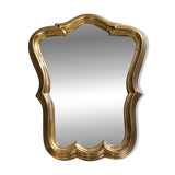 Baroque style gilded mirror – antique patina – 37 x 30 cm