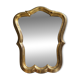 Miroir doré style baroque – patine ancienne – 37 x 30 cm