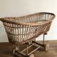Antique toy, wicker doll cradle