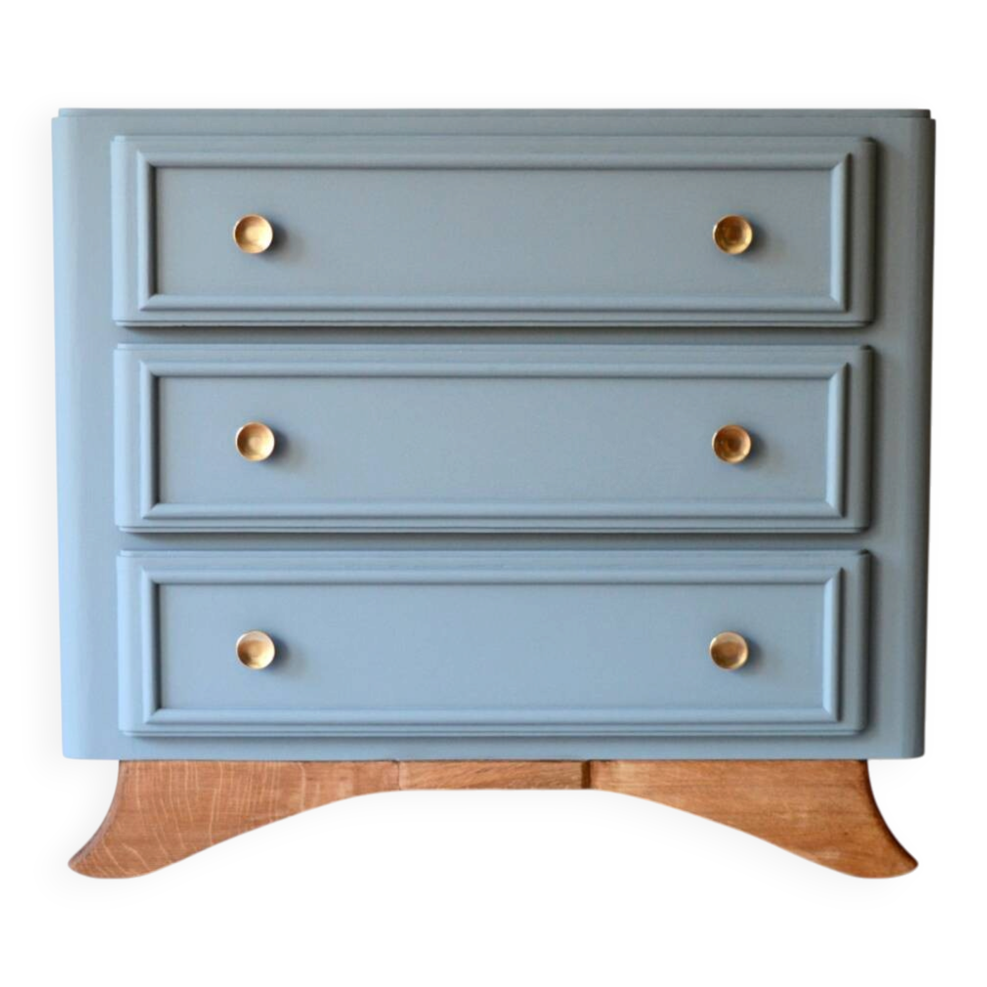 Commode vintage en chêne massif, pieds moustache