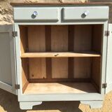 Sideboard in patinated oak and waxed top in natural wood