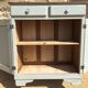 Sideboard in patinated oak and waxed top in natural wood