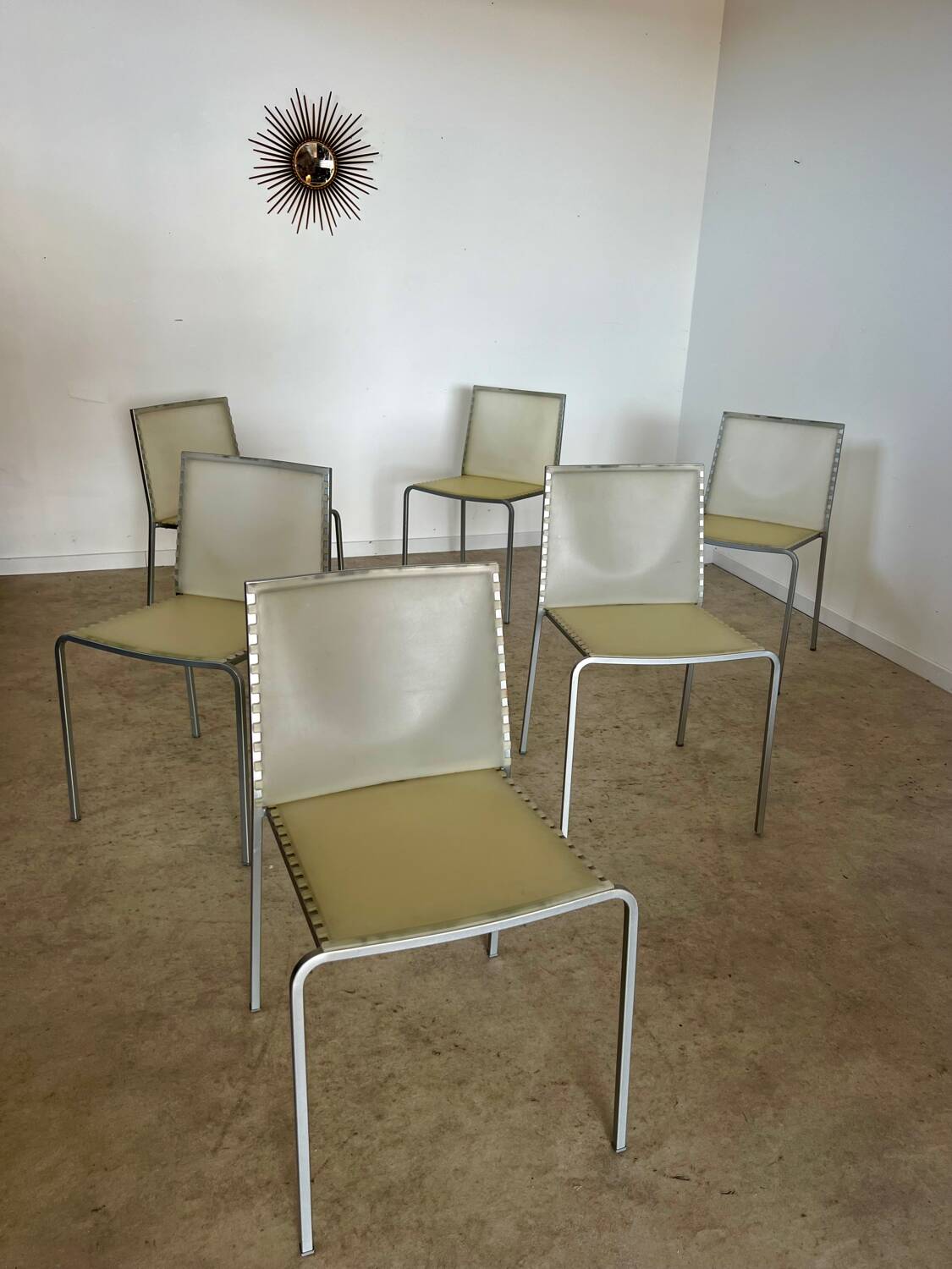 Lot 6 chaises modèle Zip design italien Marco Maran pour Desalto vintage chair