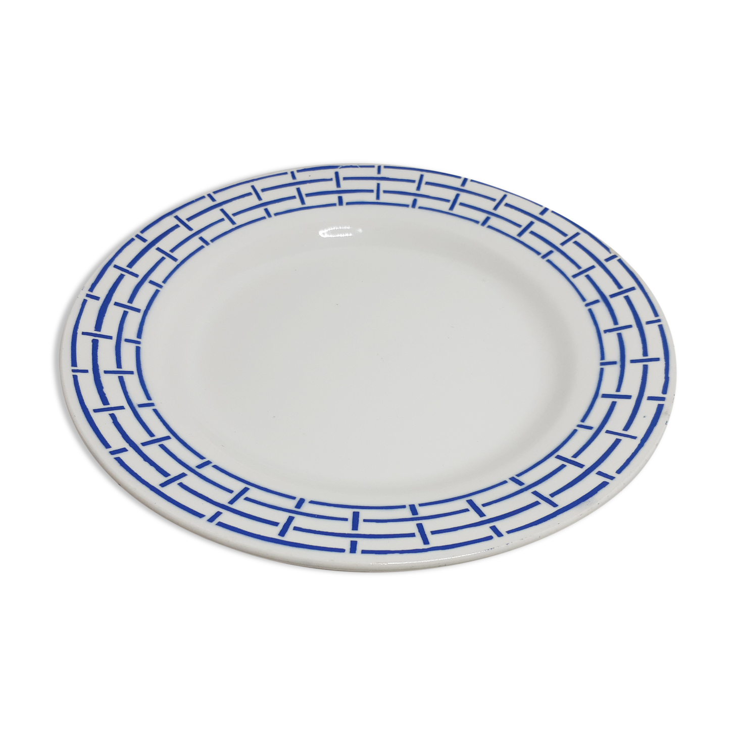 Flat faience plate by Digoin Sarreguemines , "Digne"