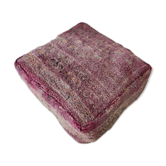 Purple vintage Berber pouf