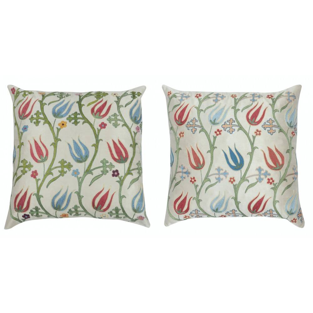 SET OF 2 - 100% Silk Accent Pillow Covers. A pair of Cushion Covers. Handmade Throw Pillows