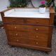 Commode antique, acajou poli et marbre