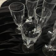6 flûtes à champagne cristal verres à pieds ancien