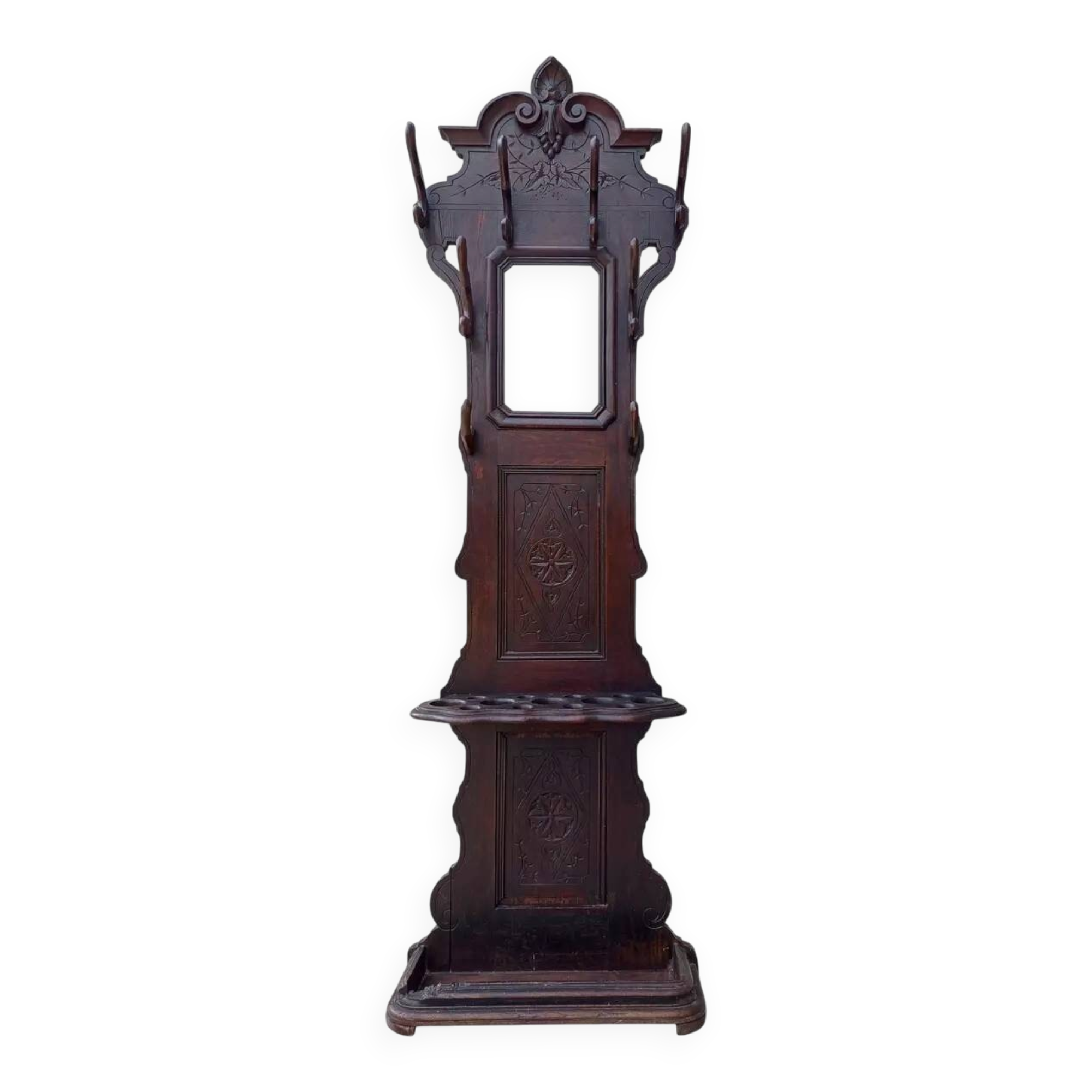 Louis XV Oak Coat Rack Hall Stand 19th Century