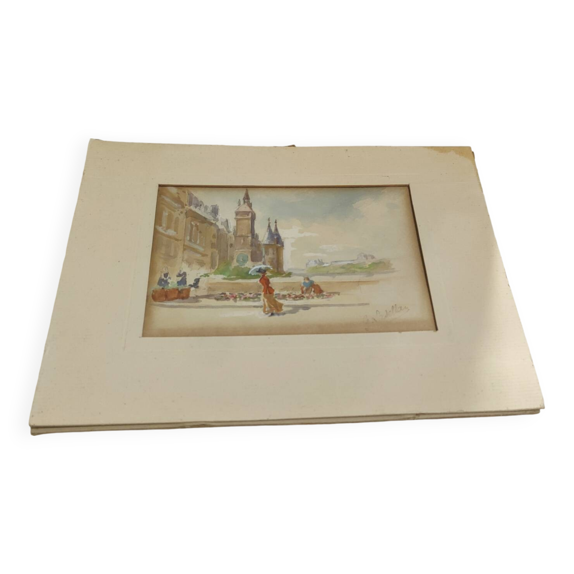 Watercolor Gustave François Lasellaz 19th century