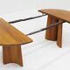 Vintage Danish round extendable dining table solid teak 1960s