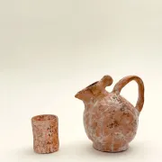 Clay jug and cups