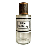 Ether sulfuriq apothecary bottle: transparent glass and metal