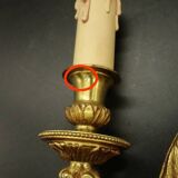 Pair of Louis XVI style quiver sconces in gilded bronze