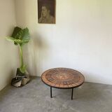Capron “herbarium” coffee table with metal base
