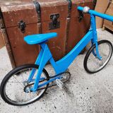 Old toy, Vintage blue wooden bicycle, child's room decor