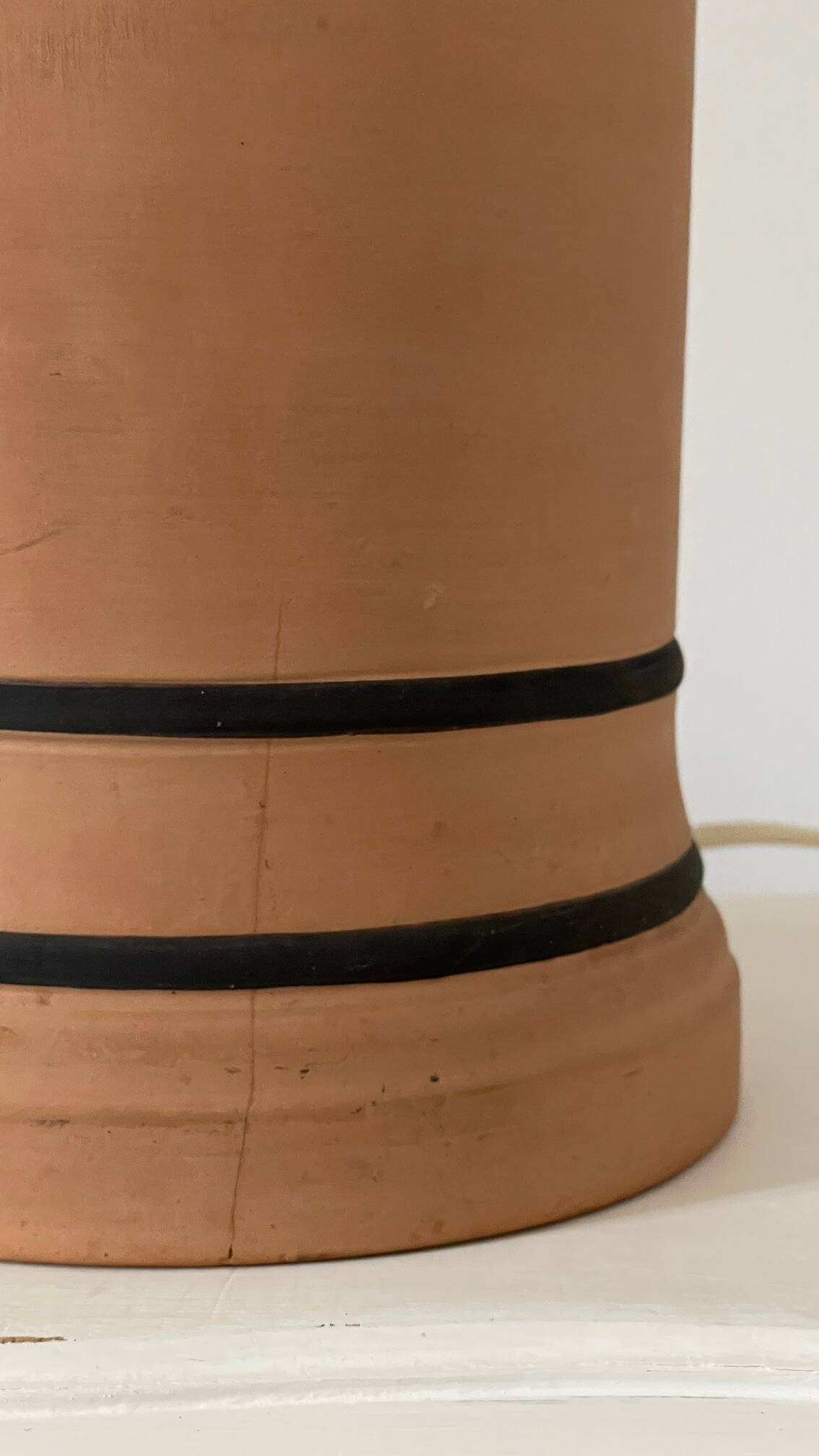 Lampe terracotta façon chanel vintage