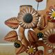 Chandelier, Mexican candlestick "tree of life" terracotta, 1970