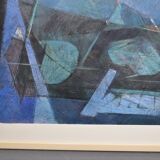 André BRECHET (1921-1993) "Abstract composition" Charcoal and grease pencil signed lower right.