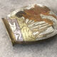 Vintage vase in enamelled brass decoration of duck flight 10.5 cm