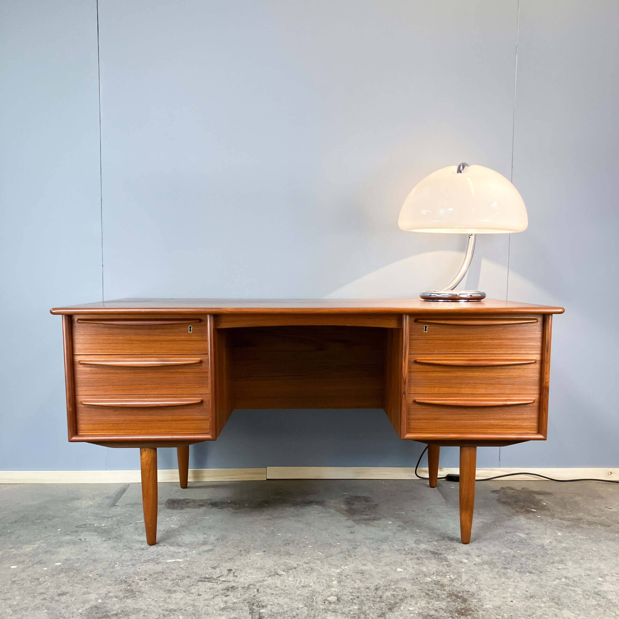 Danish desk by Svend Åge Madsen for Falster, teak, 1960s